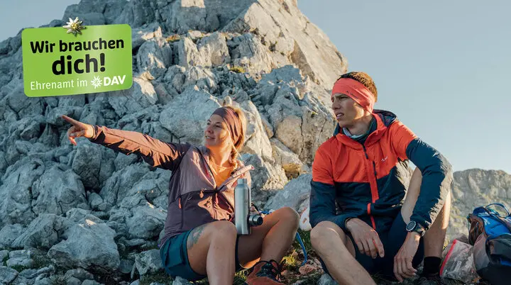 Kampagnenmotiv: Ehrenamtliche Unterstützung beim DAV - Imagefoto | © DAV / Norbert Freudenthaler